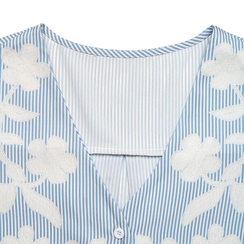 V-neck versatile commuter loose printed shirt