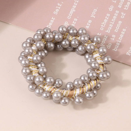 ROSE PEARL HAIR TIES SCRUNCHIES STRETCH HAIR ROPE_CWAHA0407