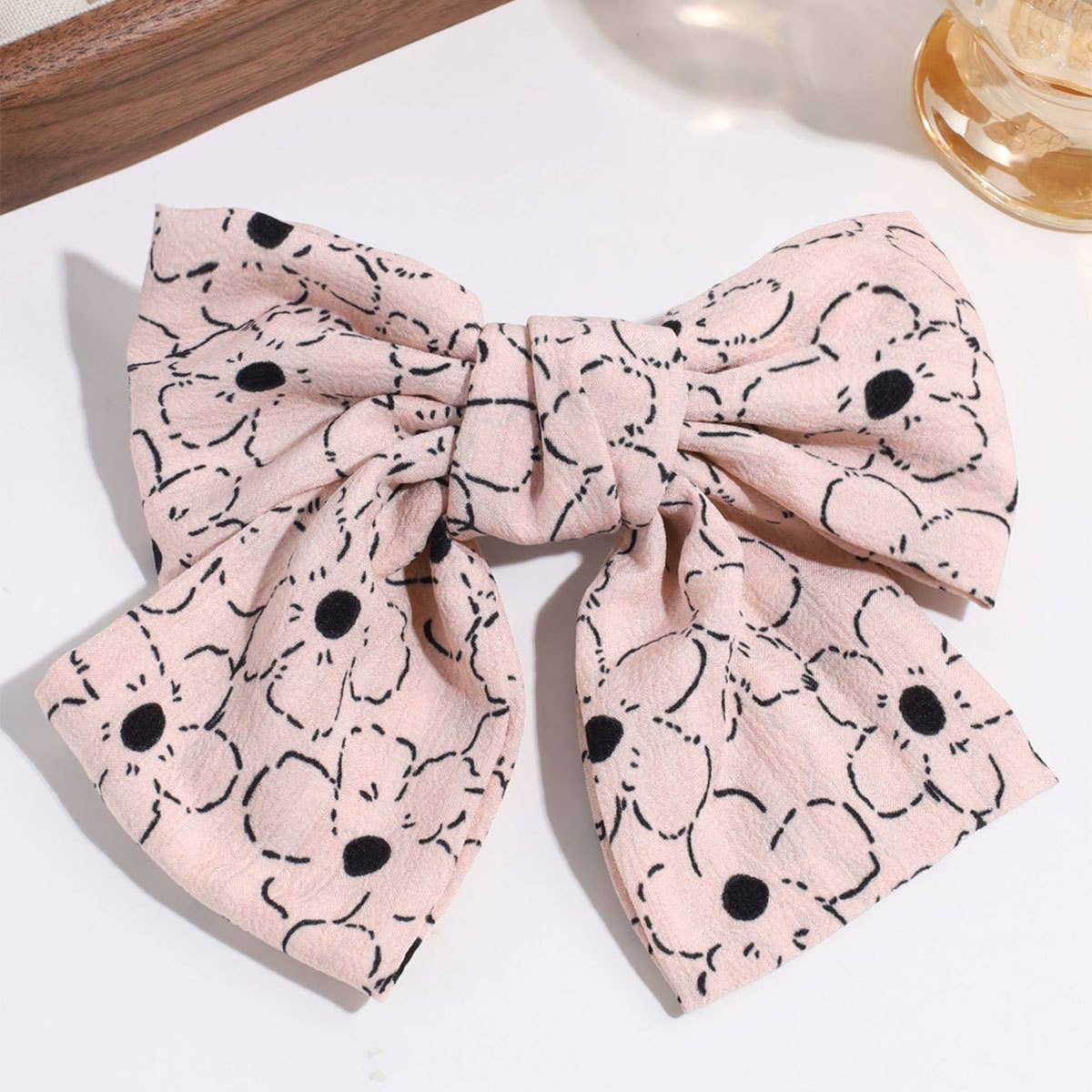 SIMPLE AND ELEGANT FLOWER DOT BOW CLIP