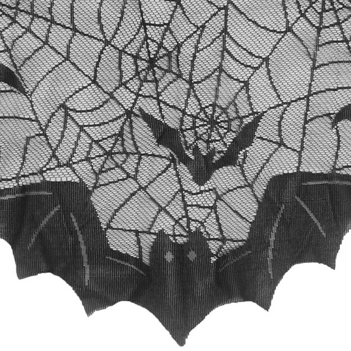 HALLOWEEN MANTEL BAT LACE TABLE RUNNER
