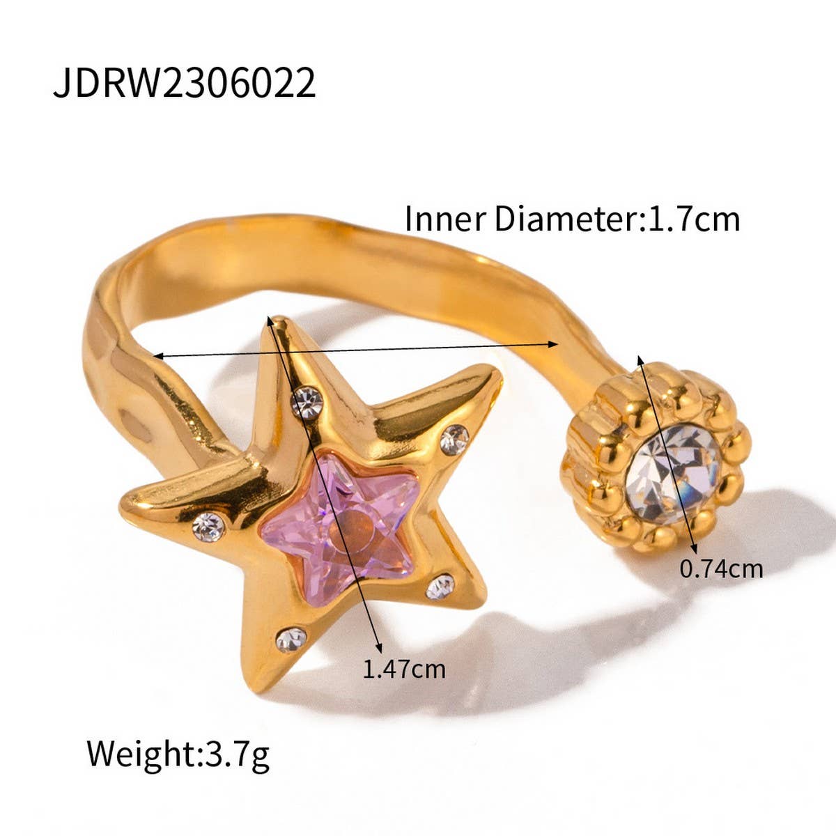 RETRO NICHE HIGH-END OPEN RING_CWAJE1381