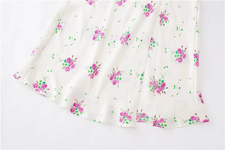 Strapless collar print cross-strap halter dress