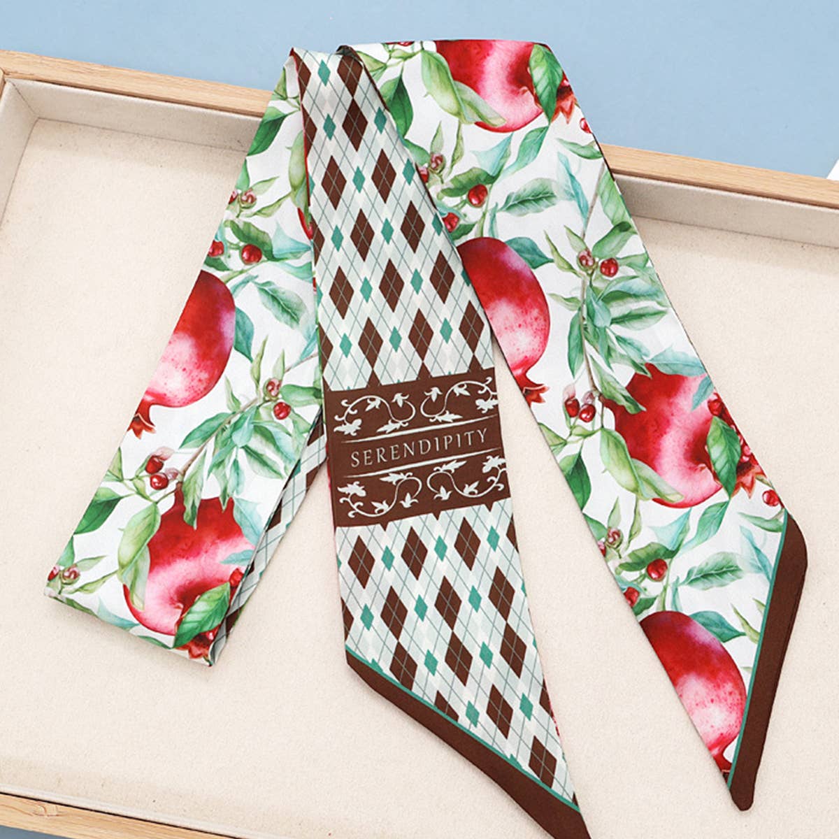 Fruit Print Twilly Scarf ? Hair Tie & Bag Ribbon