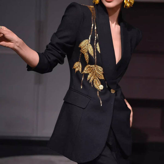 Fashionable Rhinestone Blazer with Elegant Design