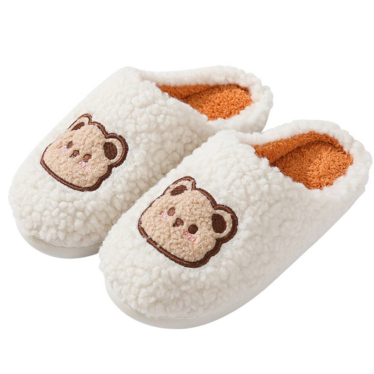 CUTE CARTOON BEAR PLUSH WARM COTTON SLIPPERS