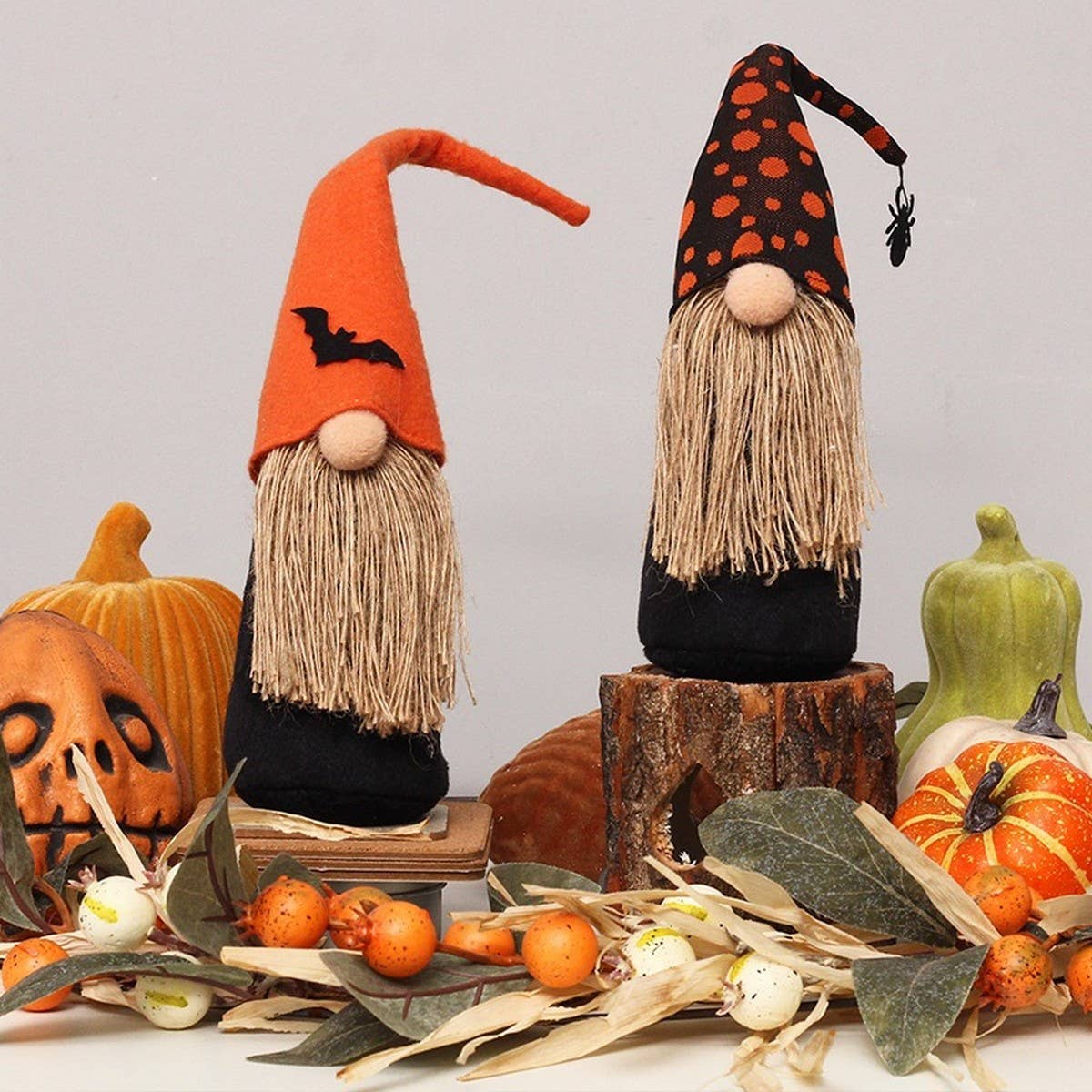 Halloween Pumpkin Forest Gnome Table Decor_CWMM9878