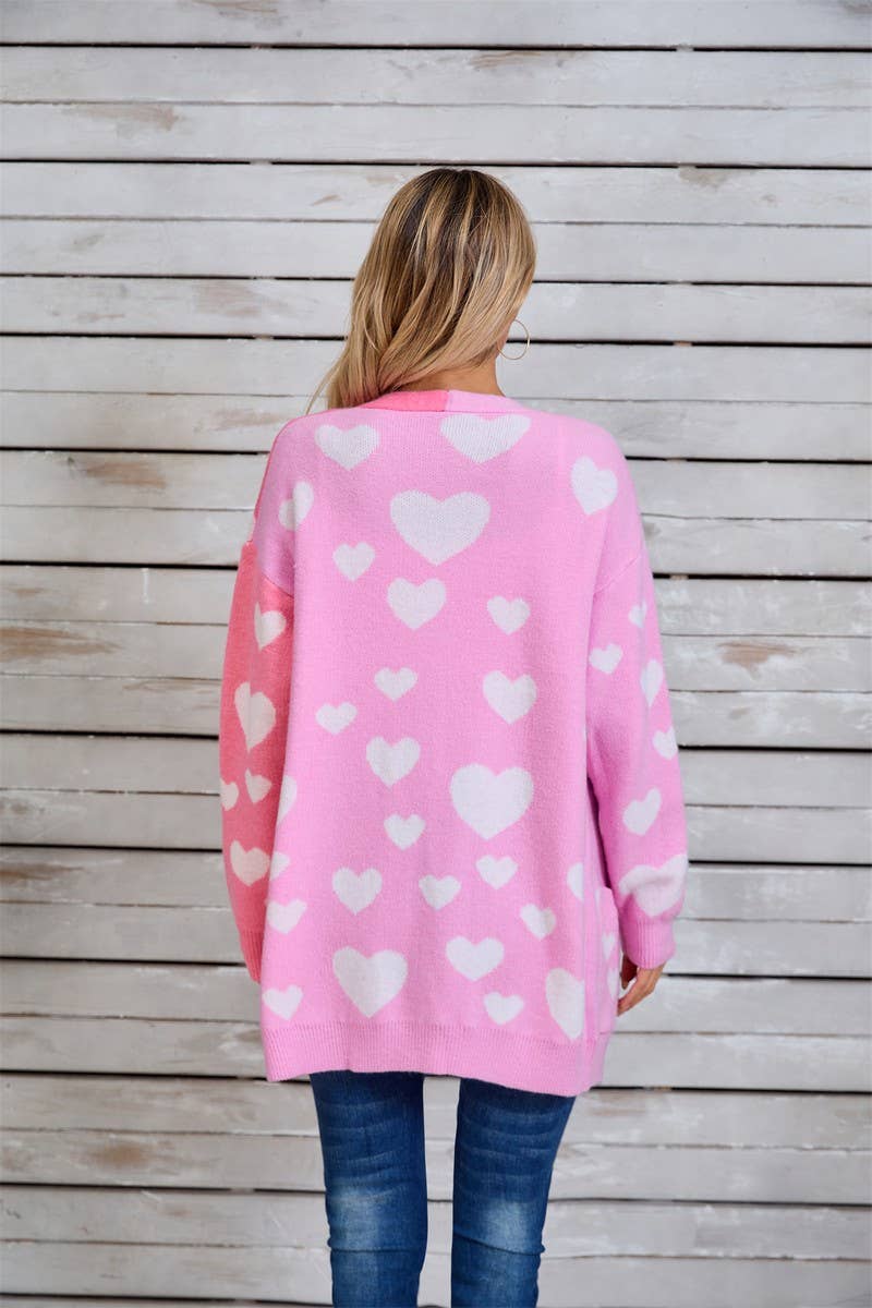 CWOCAL1800_VALENTINE'S DAY LONG HEART CARDIGAN SWEATER