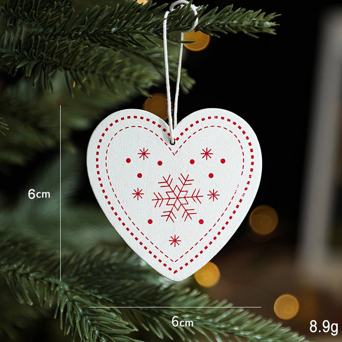 Colorful Wooden Santa Snowflake Tree Ornament