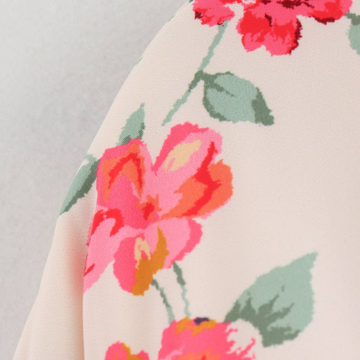 FLORAL PRINT V-NECK LOOSE CARDIGAN QUILTED JACKET