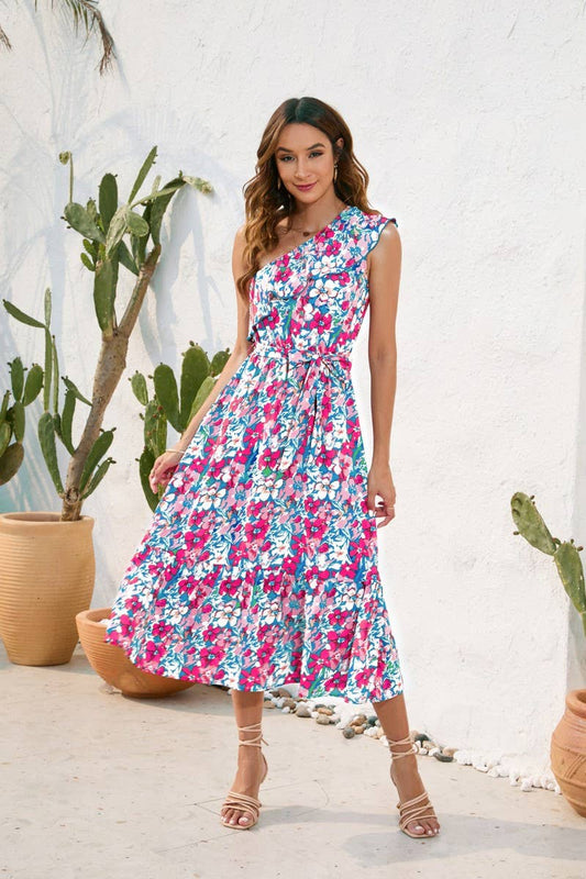 CWDMD2142_PRINTED DRESS WITH STRAPPY SHOULDERS