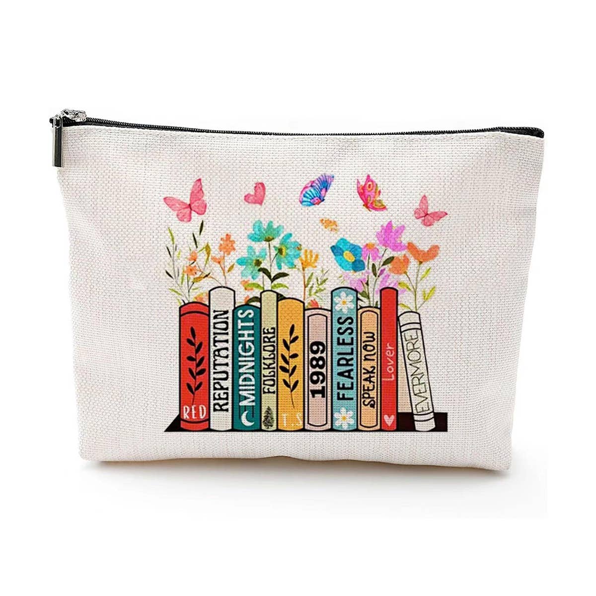 WOMEN LINEN WATERPROOF ZIPPER COSMETIC BAG_CWAB2246