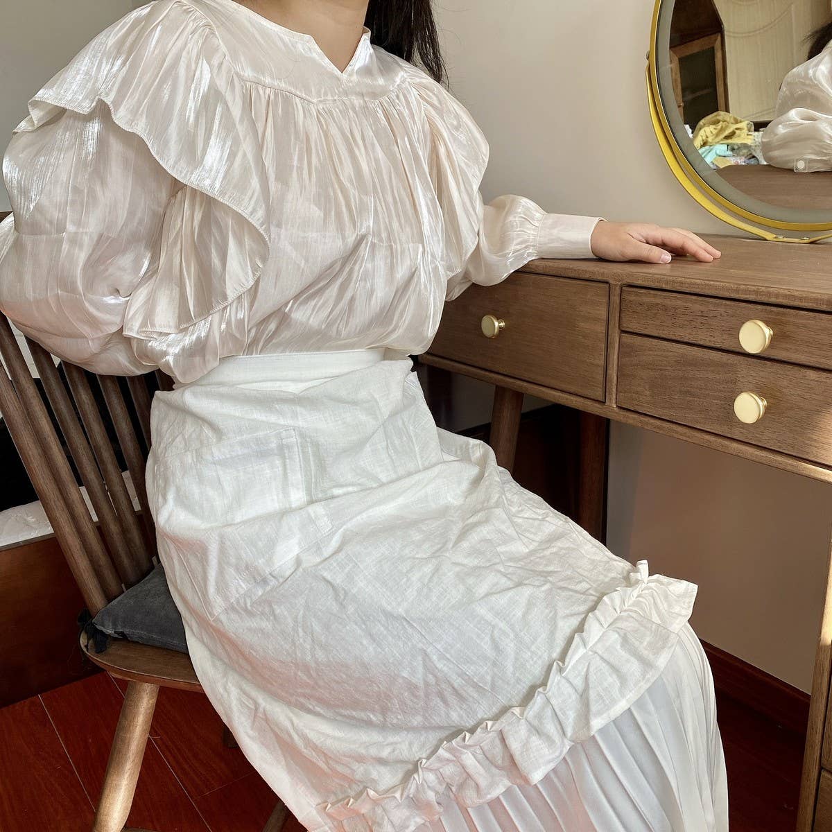 SOLID COLOR BAMBOO JOINT PURE COTTON CUTE APRON_CWMM5803