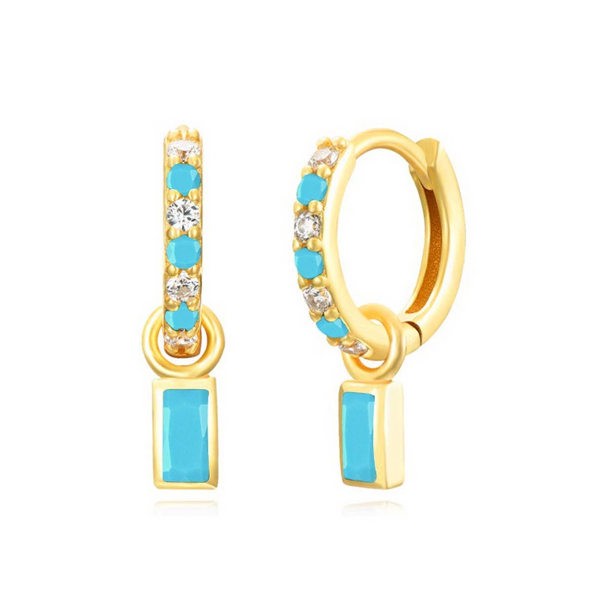 COLORFUL FRENCH TEMPERAMENT GEOMETRIC EARRINGS