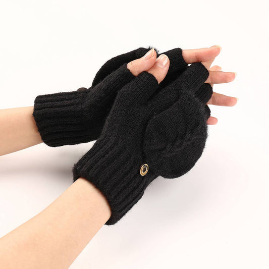 FLAP RAW EDGE AUTUMN SHORT GLOVES_CWAG0099