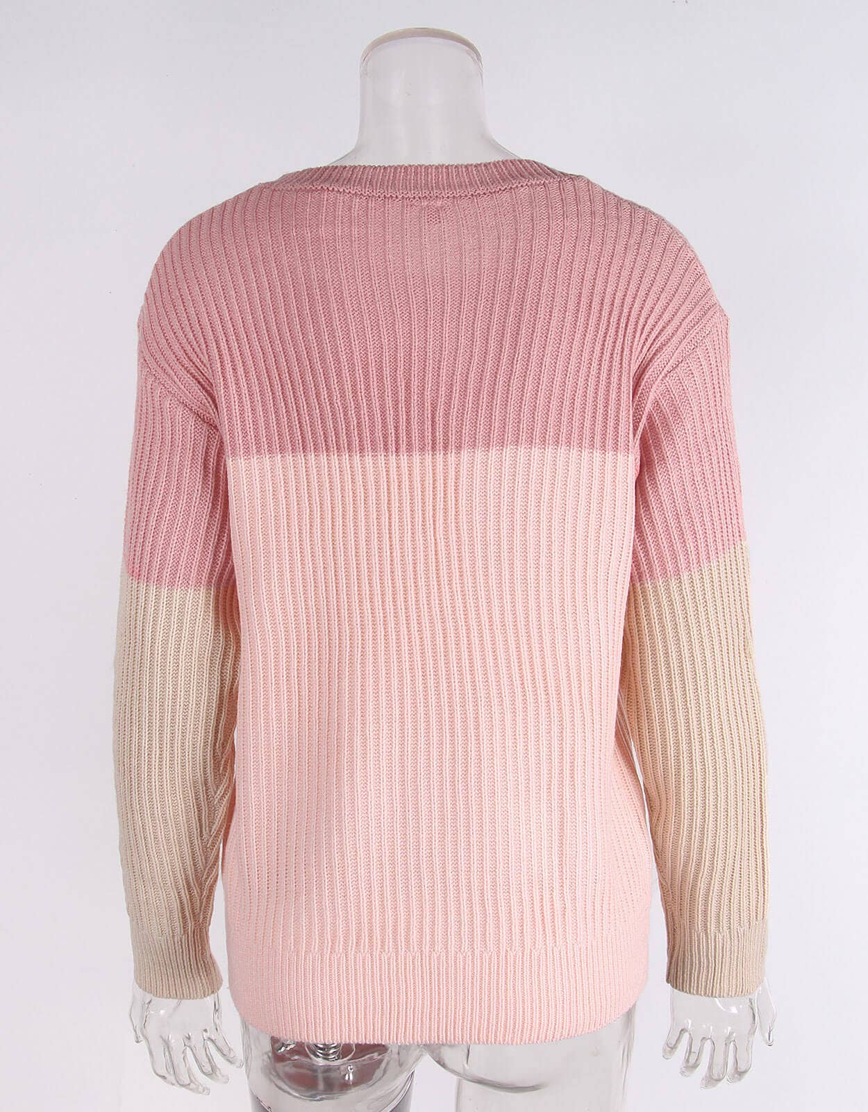 TEMPERAMENT LOOSE PATCHWORK LONG SLEEVE KNITWEAR