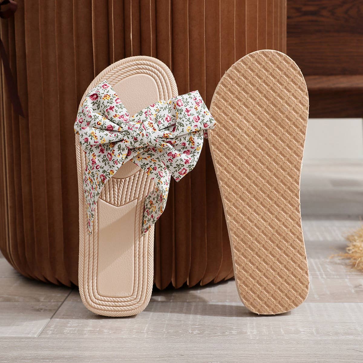 NEW PRINTED FLOWER BOW SANDALS_CWSHS0724