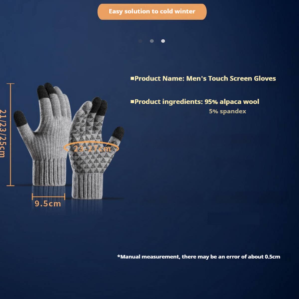 Men¡¯s Winter Alpaca Wool Knit Touchscreen Gloves_CWAG0522