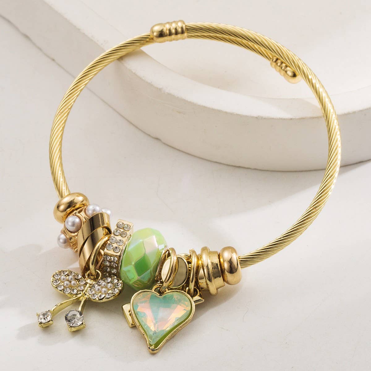 Fashion Beaded Bracelet with Heart and Cherry_CWMM8610