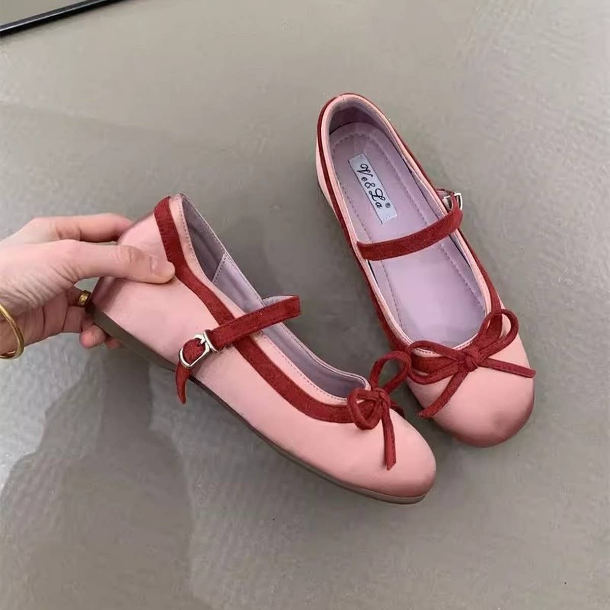 Satin Bow Mary Jane Shoes with Hidden Wedge