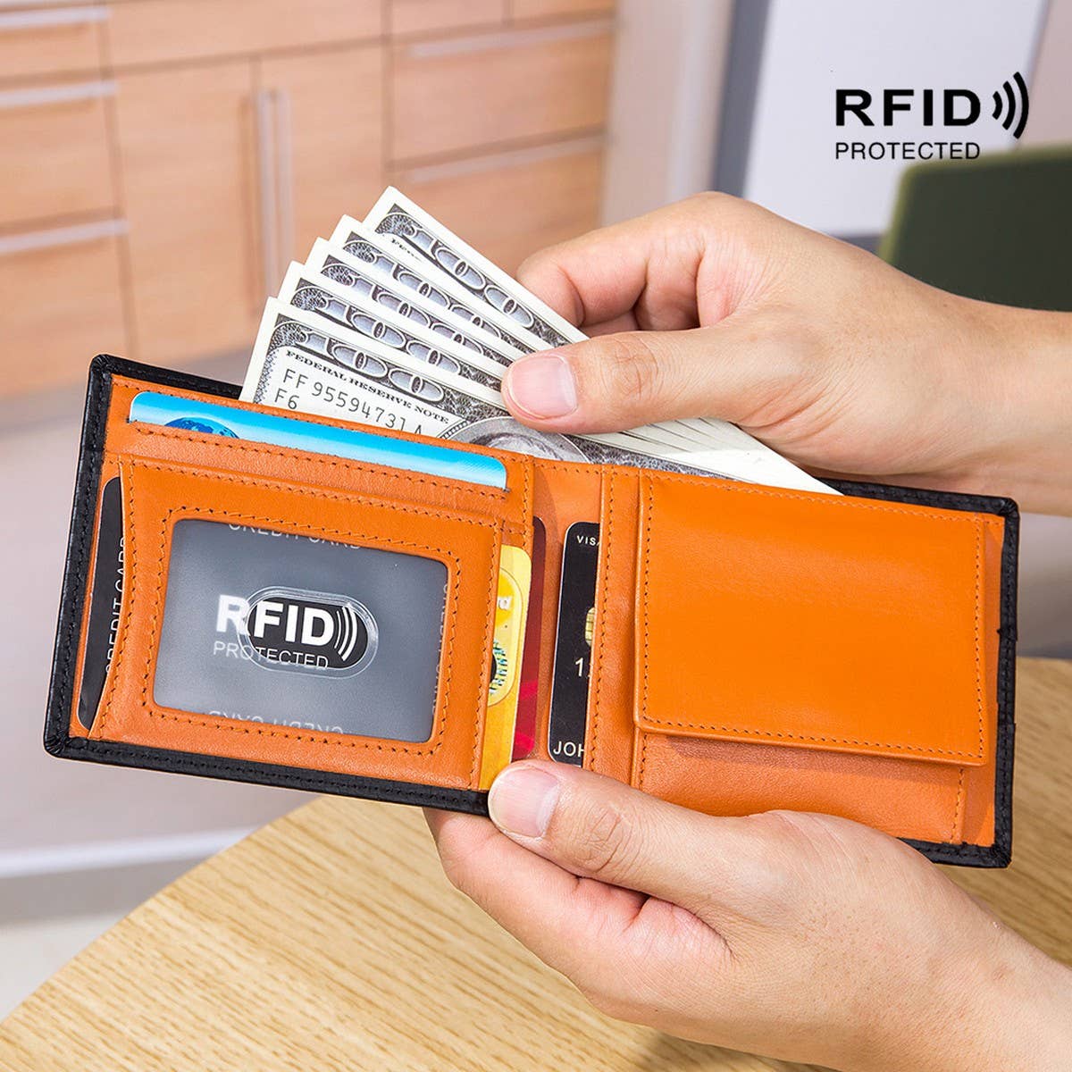 ULTRA-THIN SHORT MULTIFUNCTIONAL LEATHER WALLET_CWAB3777