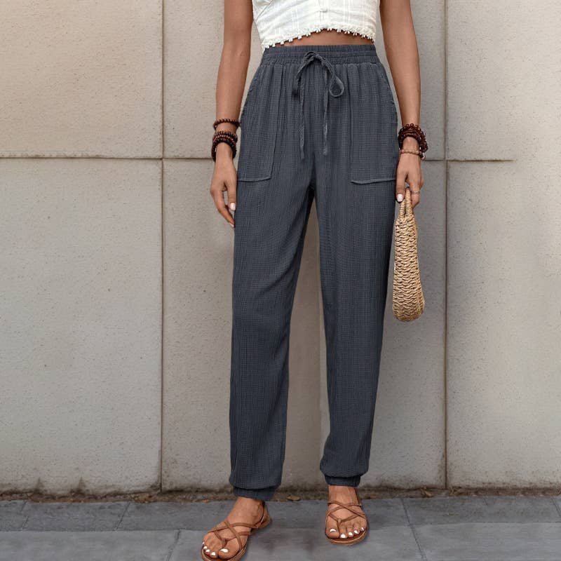 Texture sense casual long small foot pants