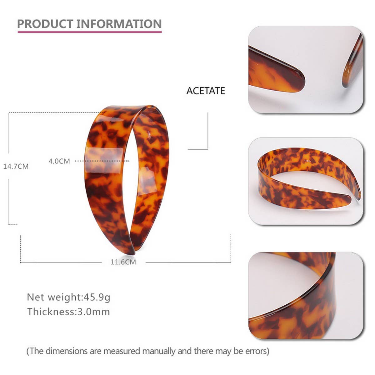 ACETATE 4CM WIDE TOOTH ANTI-SLIP HEADBAND_CWAHA4349