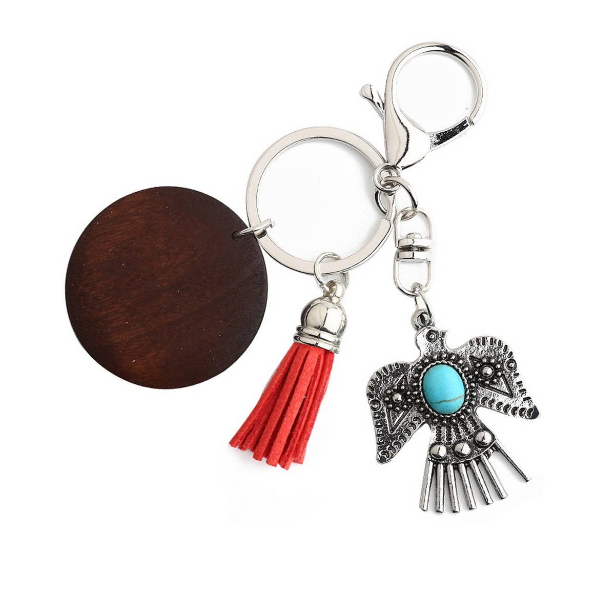 Boho Western Eagle Keychain with Alloy Pendant_CWAB5086