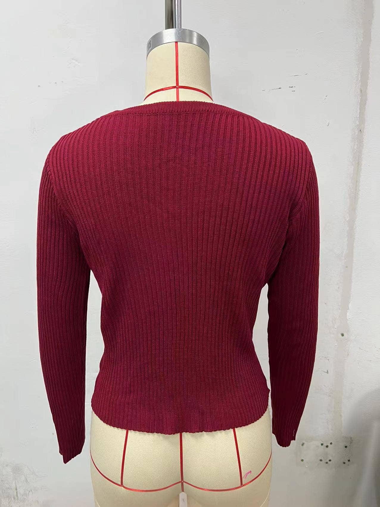 SINGLE-BREASTED CARDIGAN SOLID COLOR KNIT COAT