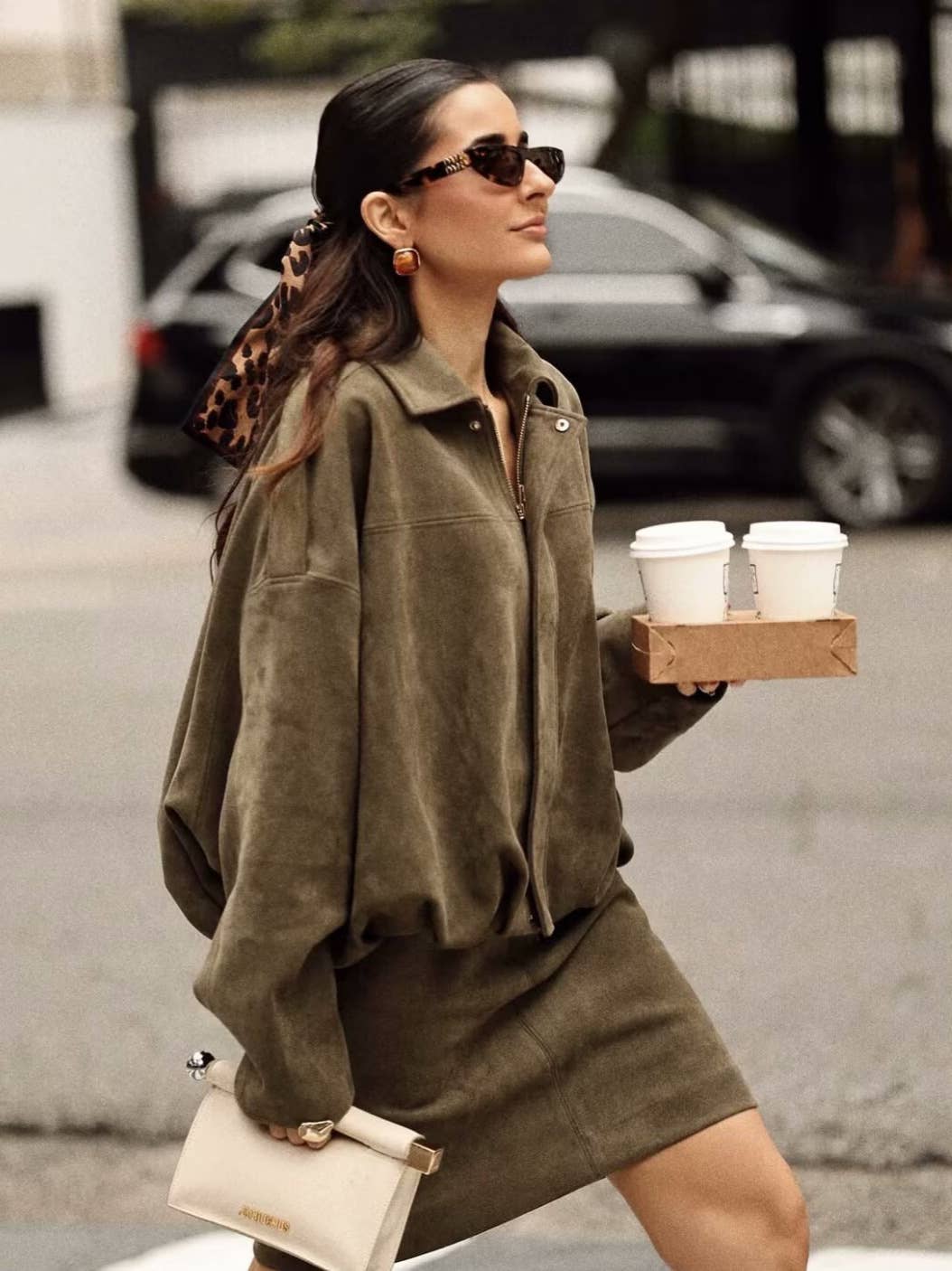 Lapel suede textured baseball jacket