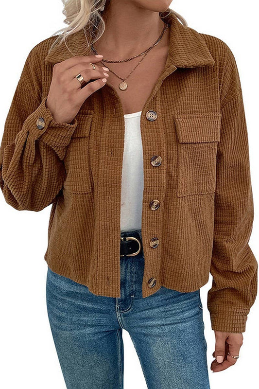 CWOJA0822_CORDUROY POCKET LAPEL JACKET CARDIGAN