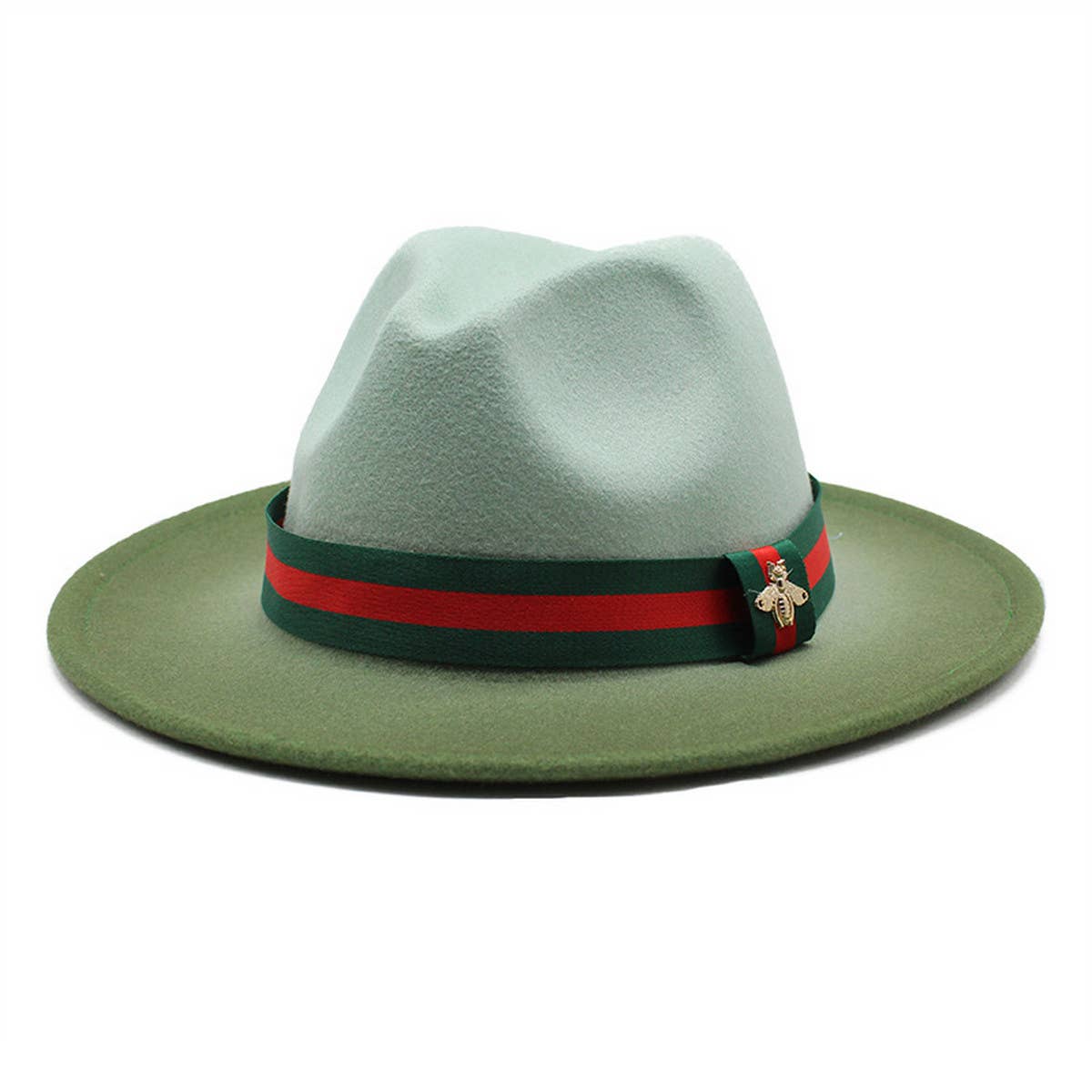 COLOUR MATCHING GRADIENT STRIPED RIBBON JAZZ HAT_CWAH0809