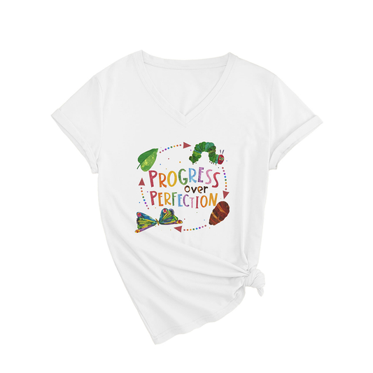 Slim Fit Women??¢s Tee ?œProgress Over Perfection??CWTTSL0501