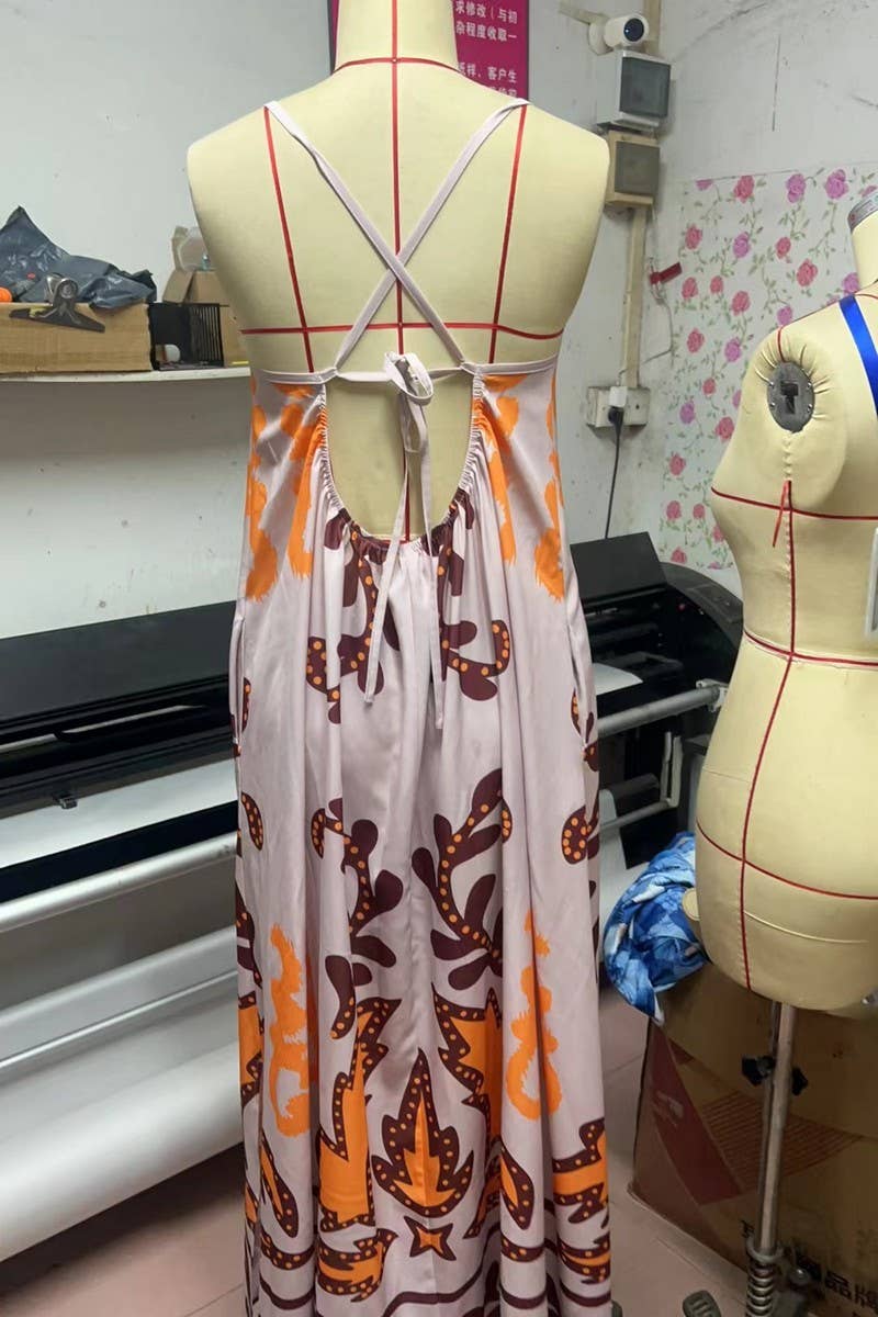 CWDMD3031_LOOSE STRAP PRINTED HOLIDAY MAXI DRESS