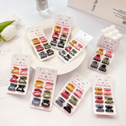 6pcs Candy Color Mini Hair Claws - Cute Bang Clips_CWAHA0727