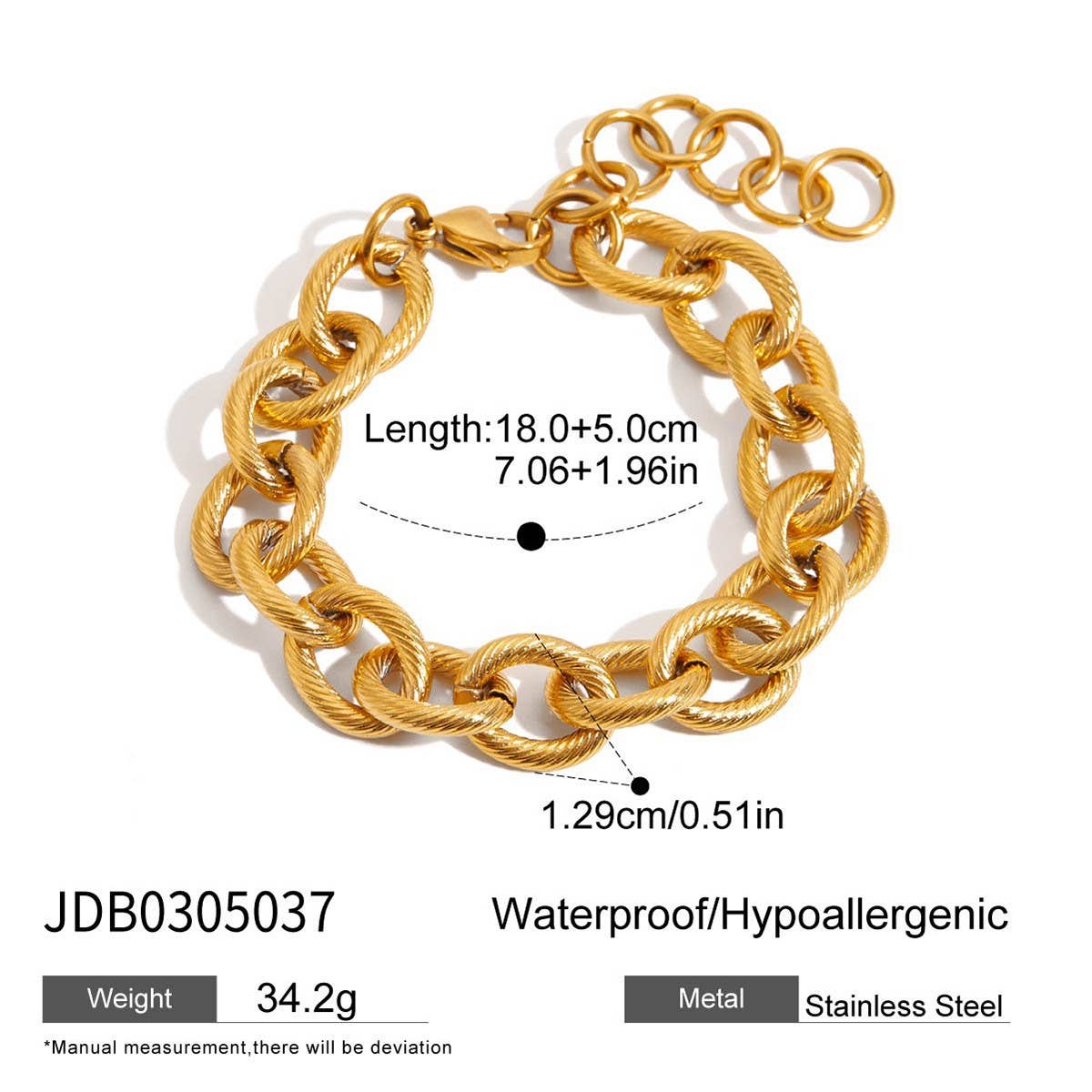 18K Gold Steel Round Zircon White Tennis Chain_CWAJE4803