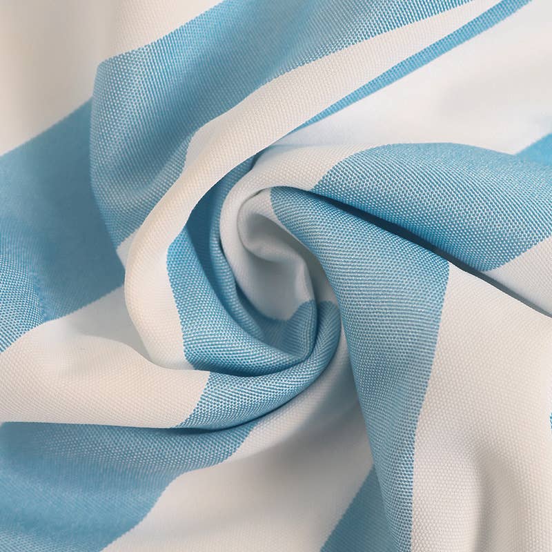 Striped V-neck three-quarter sleeve shirt