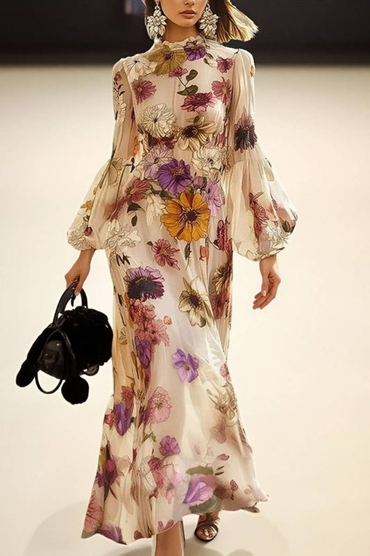 CWDMD01223_RUFFLED TIE FLORAL CHIFFON MAXI DRESS
