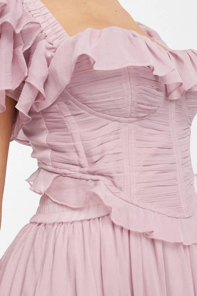 CWDMD5621_LACE BACKLESS RUFFLE TIERED RUCHED MAXI DRESS