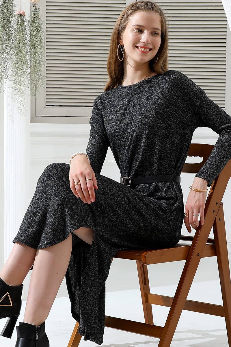 CWDMD823-P_SOFT AND WARM R NECK SWEATER KNIT TUNIC DRESS