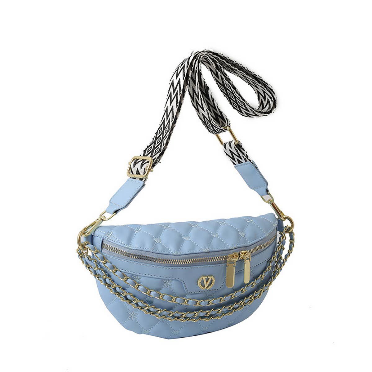DIAMOND ZIPPER CASUAL CHEST BAG_CWAB2080