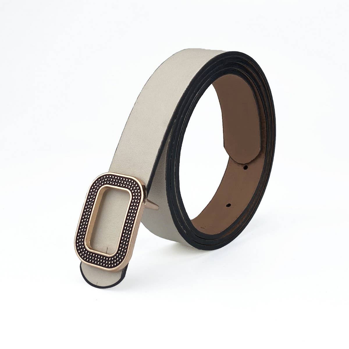 NEW LEATHER WOMEN'S BELT RECTANGULAR BUCKLE BELT_CWABE0701