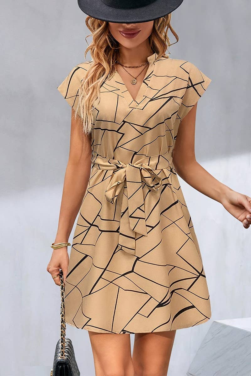 CWDSD8633_NEW SUMMER V-NECK A-LINE DRESS