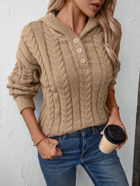 VINTAGE BUTTON TWIST KNIT TOP