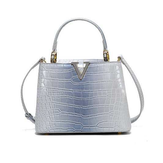 CROCODILE PATTERN HIGH-END SHINY LEATHER HANDBAG_CWAB3617