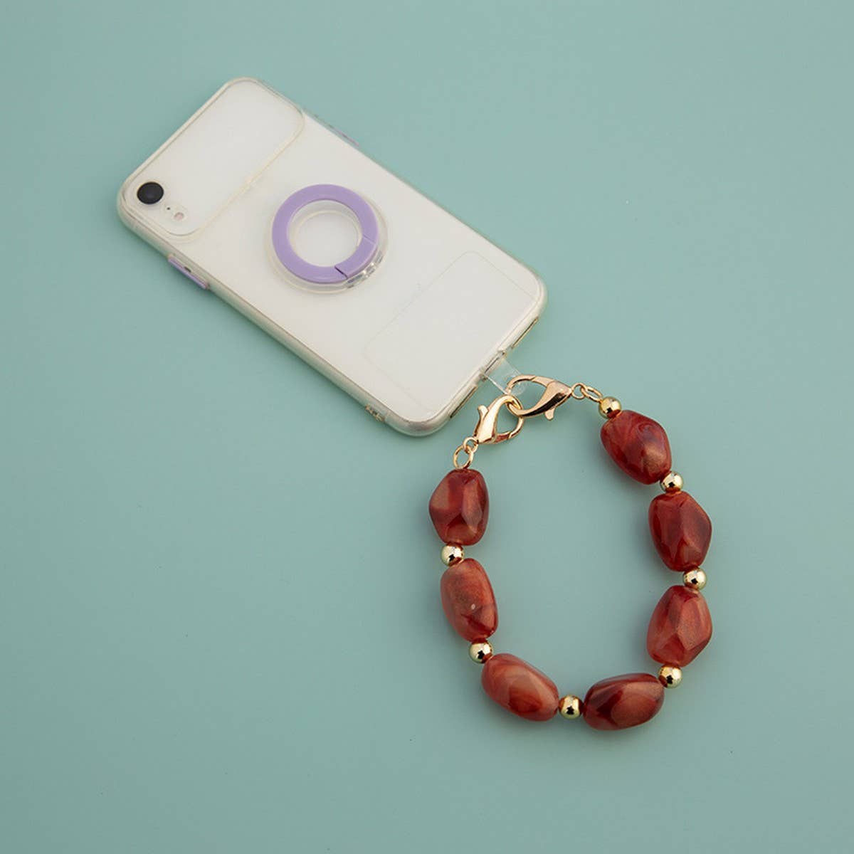 11.81in" Irregular Acrylic Stone Chain Bag Strap_CWMM5063