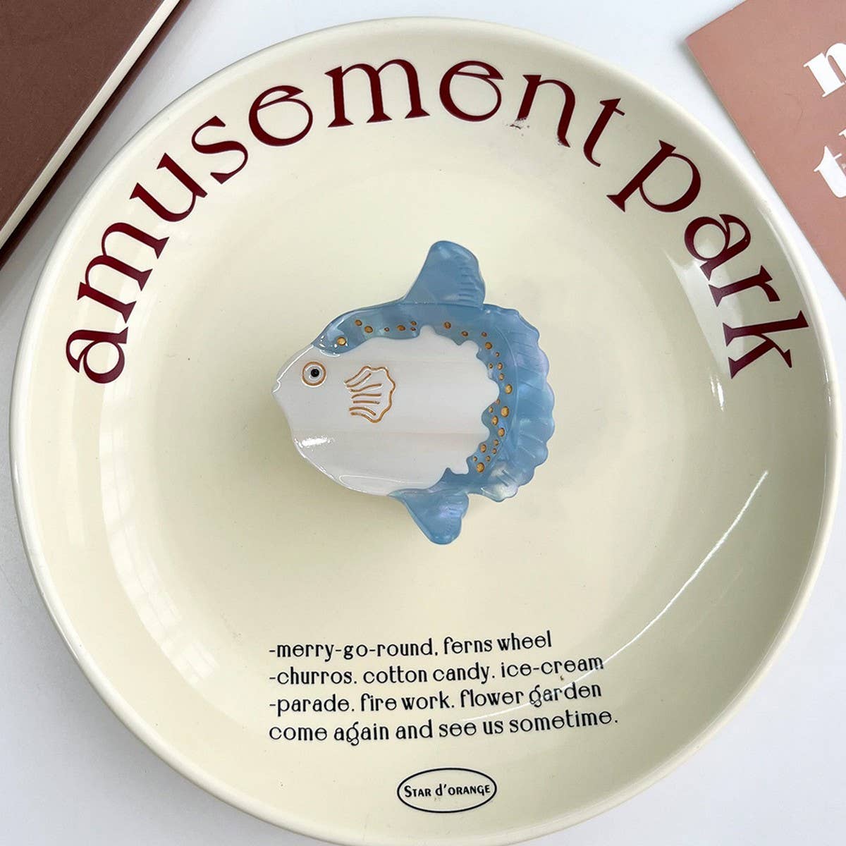 Ocean Series Acetate Hair Claw Sunfish Pufferfish_CWAHA6024