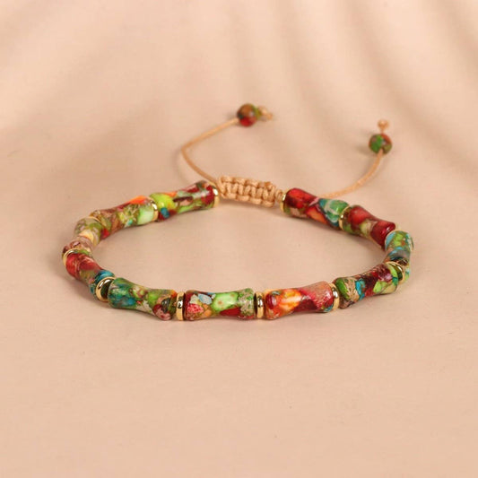 BAMBOO SHAPE NATURAL STONE BRACELET_CWAJE3941