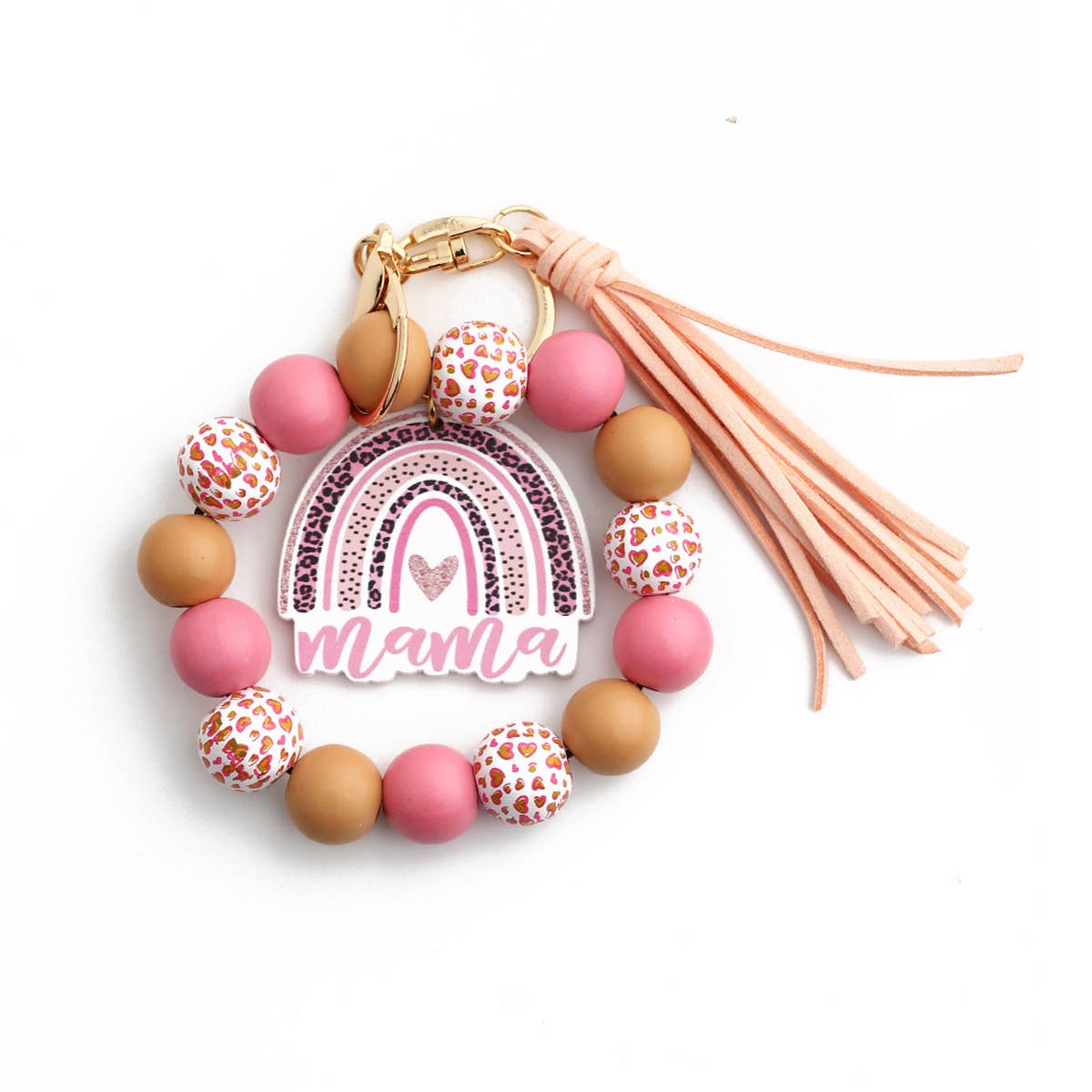 WOODEN BEADS BRACELET SPOT BRACELET KEYCHAIN_CWMM1299