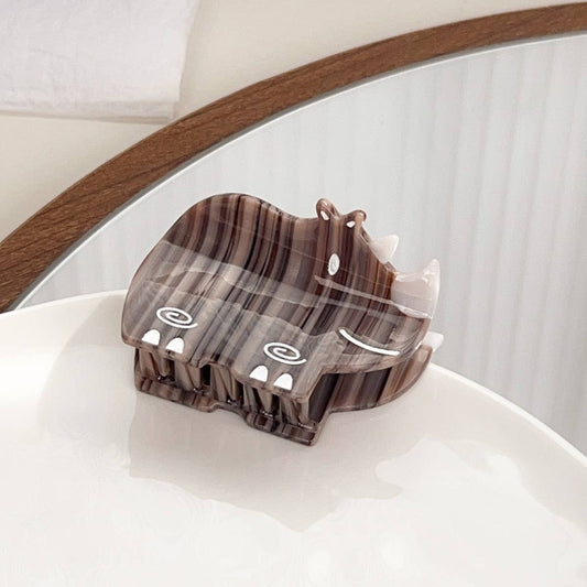 Funny cartoon abstract animal hairpin grabs