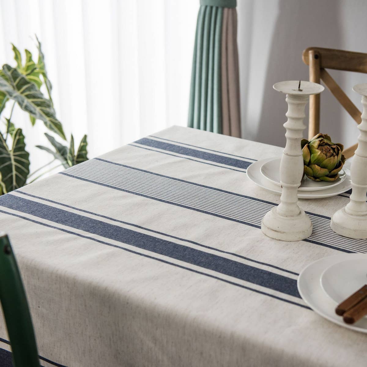 GEOMETRIC STRIPED TABLECLOTH PRINTED TABLECLOTH